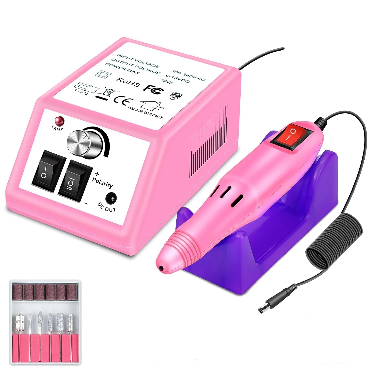 Professional Electric Nail Sander Drill Machine Nails File Electric Nail Drill Low Noise for Acrylic Manicure Nail Drill Gel Art