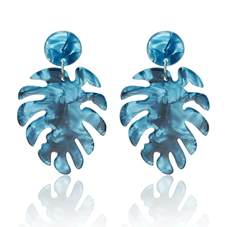 Acetate earrings for women, leaf earrings, new earrings, new cross-border accessories, and one piece of popular accessories.