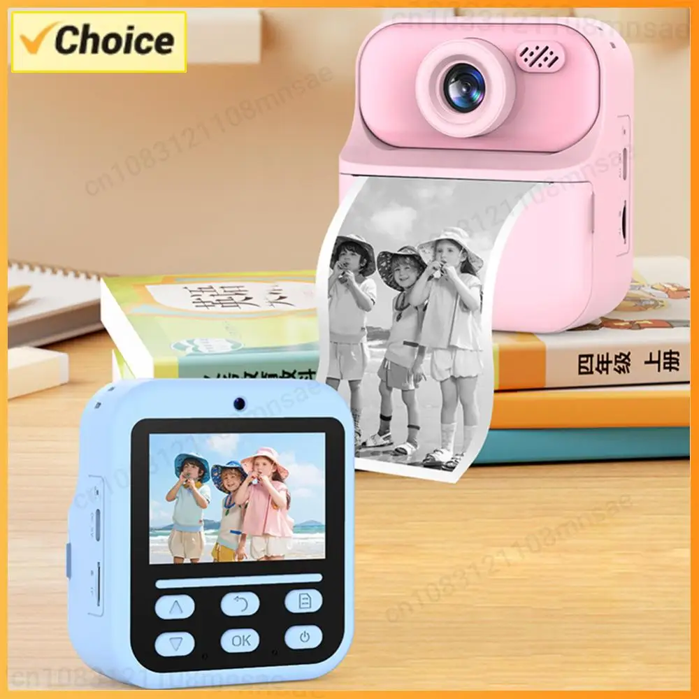 子供用インスタントカメラ 1080P HD セルフィー デジタルカメラ 女の子 男の子 クリスマス 誕生日プレゼント おもちゃ 写真撮影 動画撮影 プリント機能付きカメラ