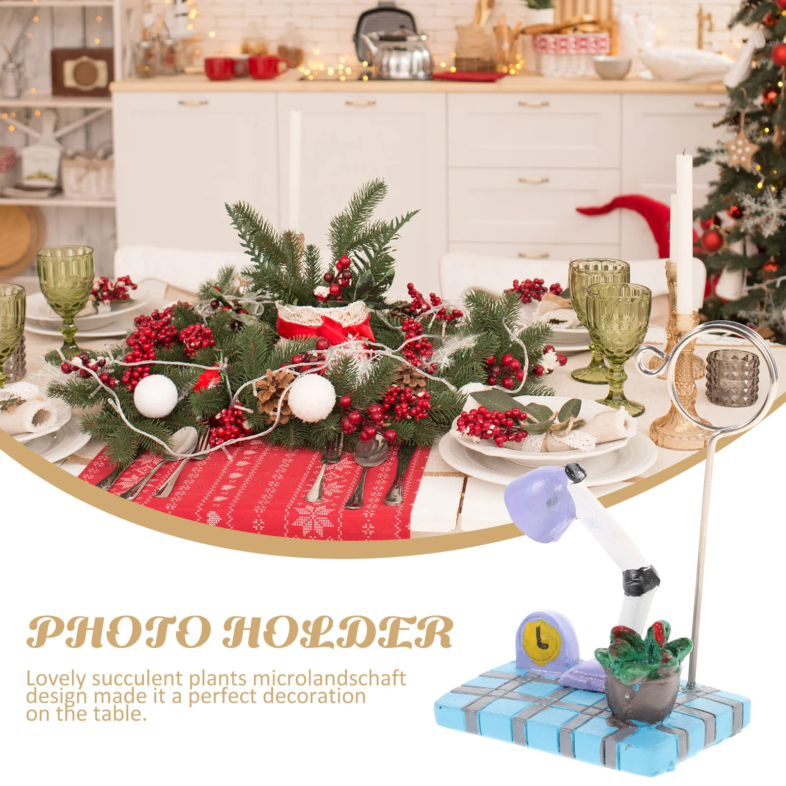 النباتات النضرة Microlandschaft مذكرة كليب صور ملاحظة حامل حامل تصميم جميل لكتابة المهام والرسائل #3