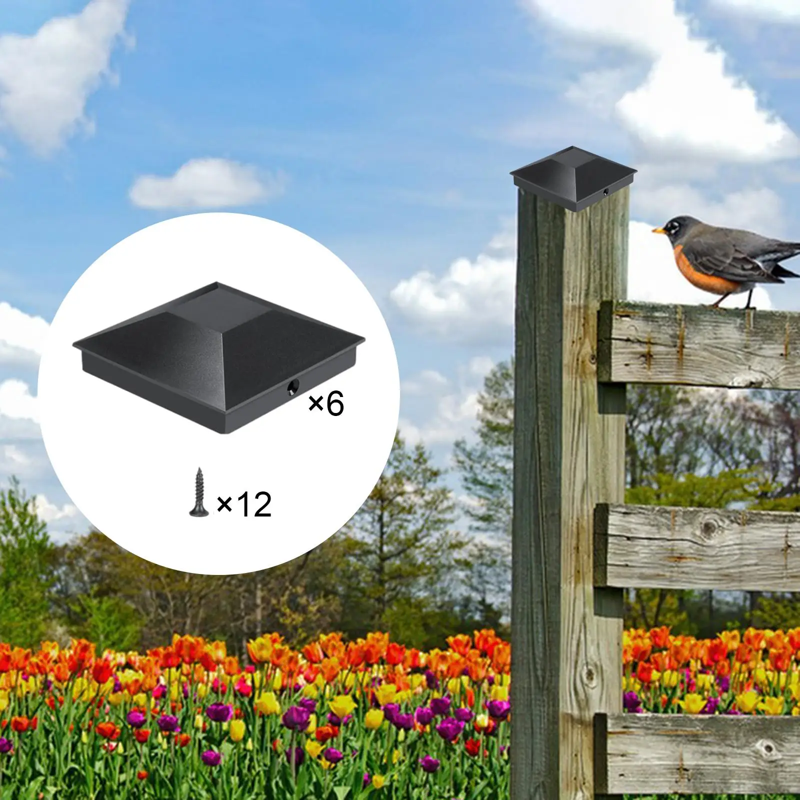 6Pcs Pyramid Post Caps Covers Decor Post Protective Cover Replacement Fence Post Caps Deck Decking Corridors Fencing Outside