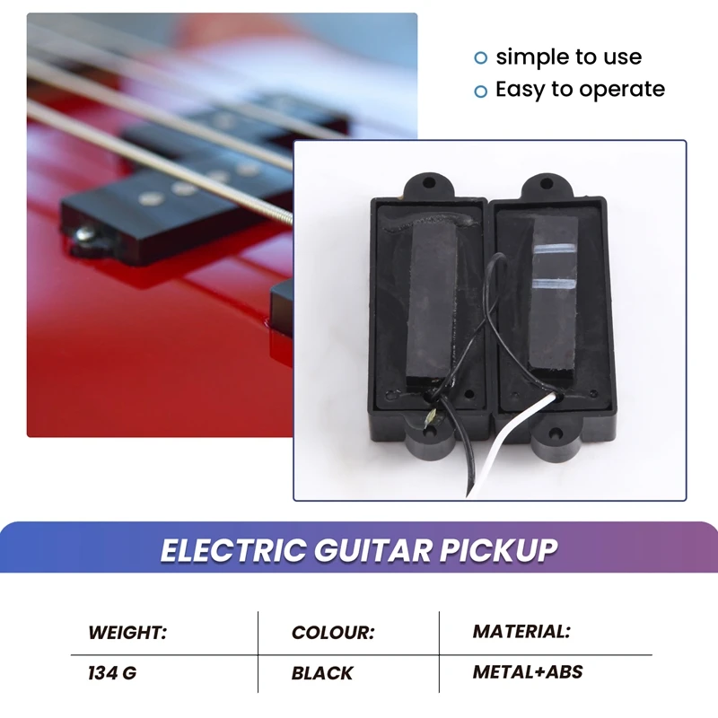 Electric Guitar Pickup Wire Harness PB Bass 4-String Electric Guitar Neck And Bridge Pickups Set