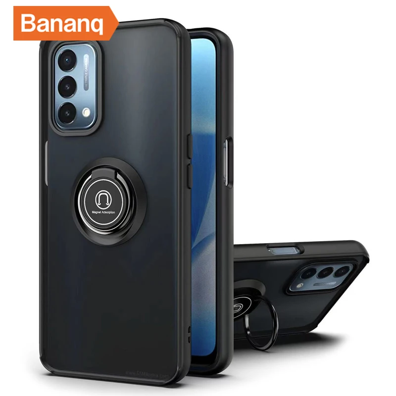 

Bananq Shockproof Fashion Matte Bracket Case For One Plus 9 Pro Nord N10 N20 N200 5G Magnetic Ring Stand Phone Back Cover