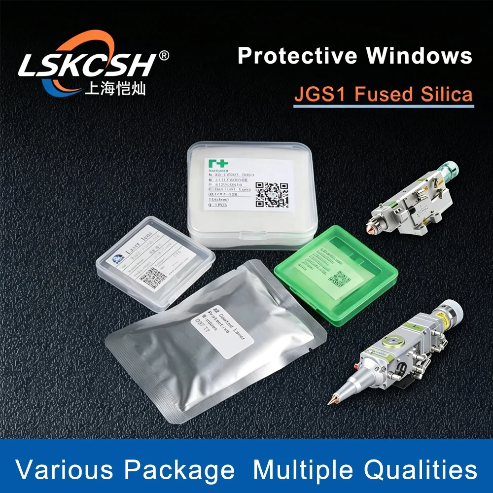 10pcs/lot Fiber Laser Protection Windows Lens18x2 24.9x1.5 27.9x4.1 30x5 37x7 For WSX HGS Hans BOCI BY Bodor Raytools Laser Head