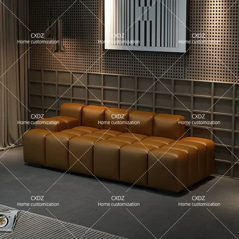 Italian Minimalist Recliner Chair Lazy Sofa for Bedroom Hotel Homestay Beauty Salon Lounge Toffee Color Comfortable Couch