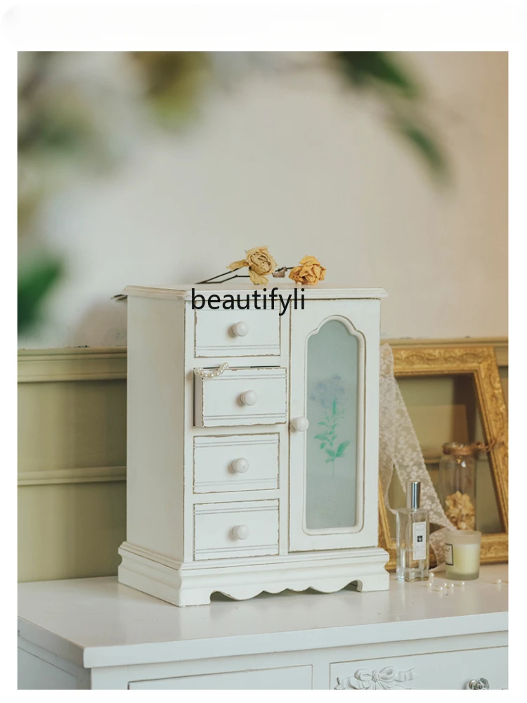 French Jewelry and Cosmetics Storage Box Household Drawer Makeup Table Retro Ornament