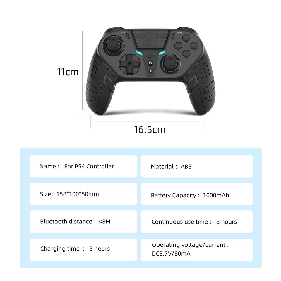 Sans fil Contrôleur Double Vibration Bluetooth Gamepad Avec Programmable Turbo Fonction Pour PS4 Console Android IOS PC Joystick