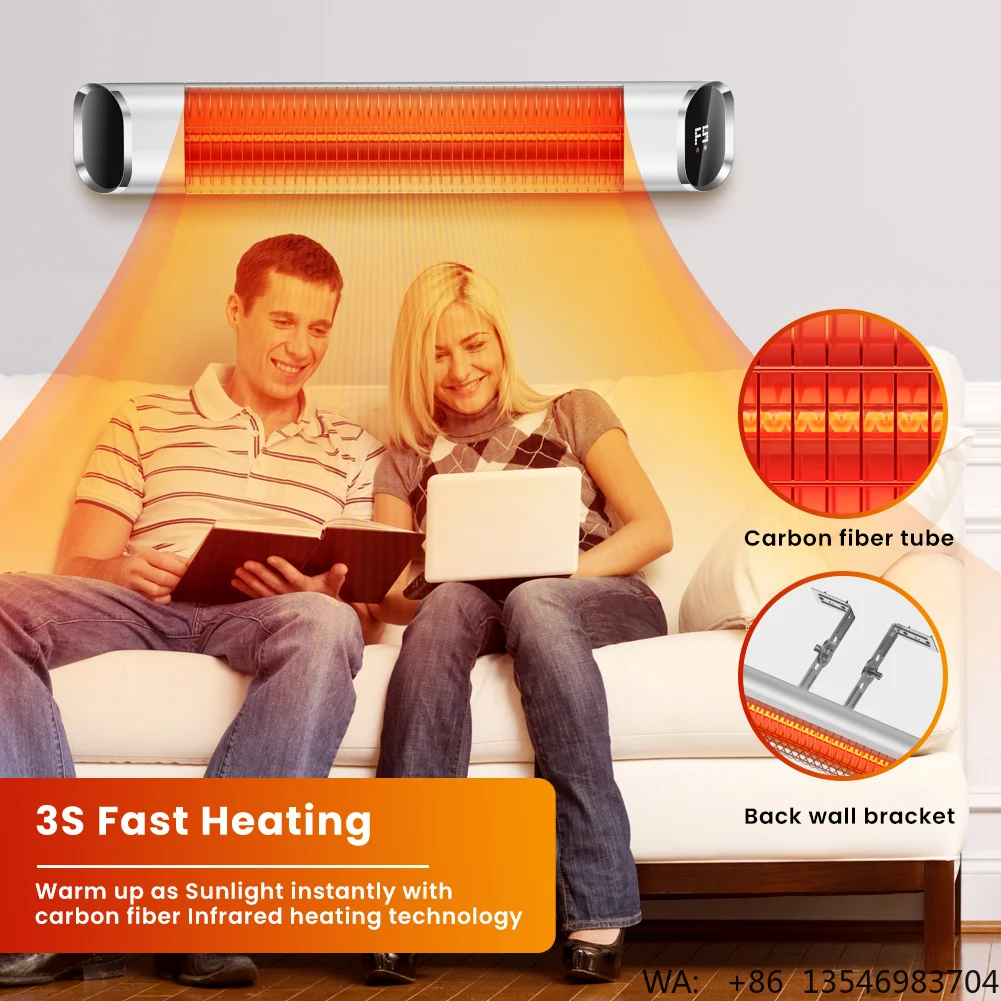 1500W Wall Electric Patio Heater Infrared Carbon Element Sun Heater
