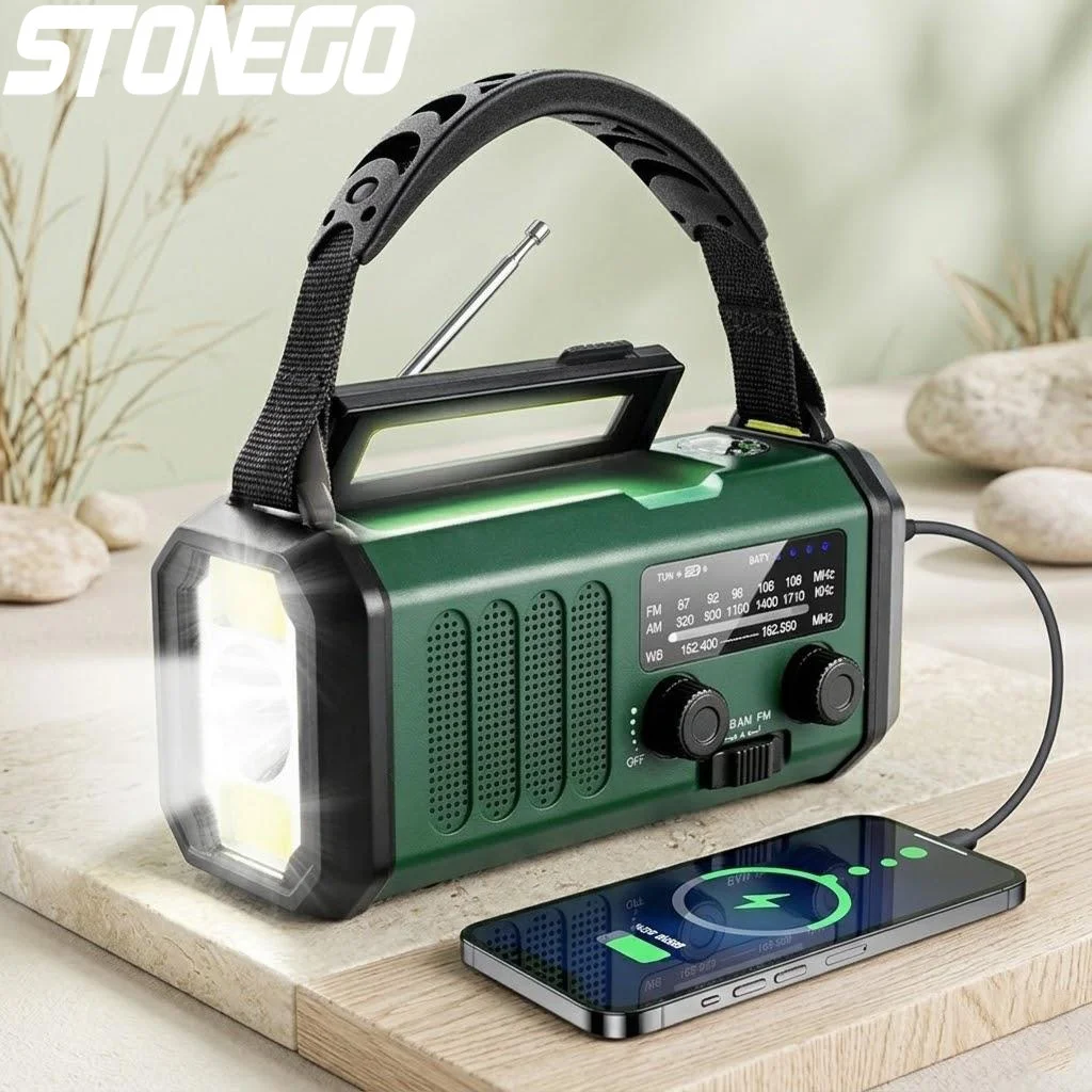 portable-10000mah-solar-power-bank-am-fm-radio-weather-alert-usb-c-charger-flashlight-sos-compass-outdoor-survival-gear