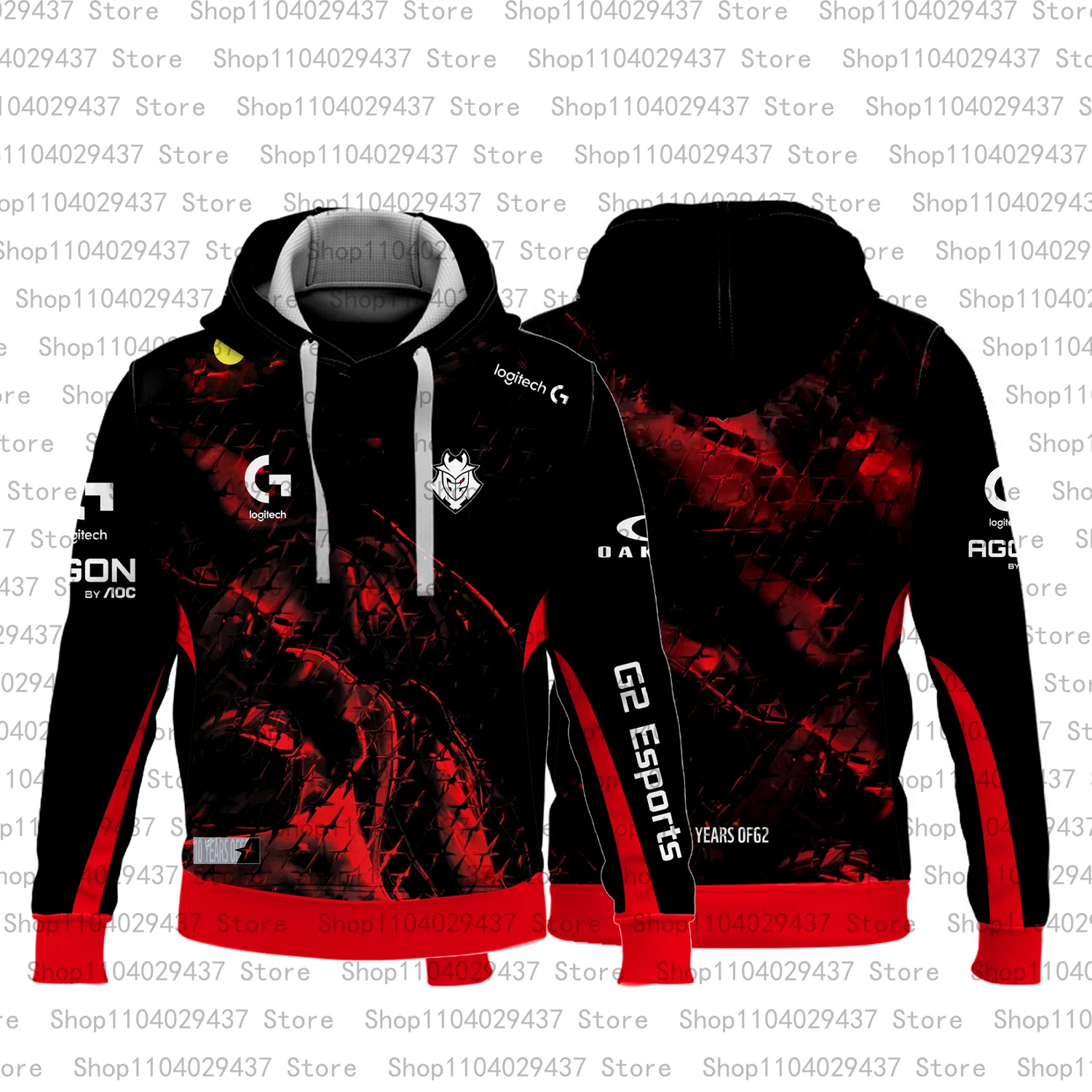 سترة بغطاء للرأس جديدة غير رسمية للرجال والنساء لعام 2025 G2 Esports Club عشاق الألعاب CSGO ألعاب التحالف الأسطوري #1