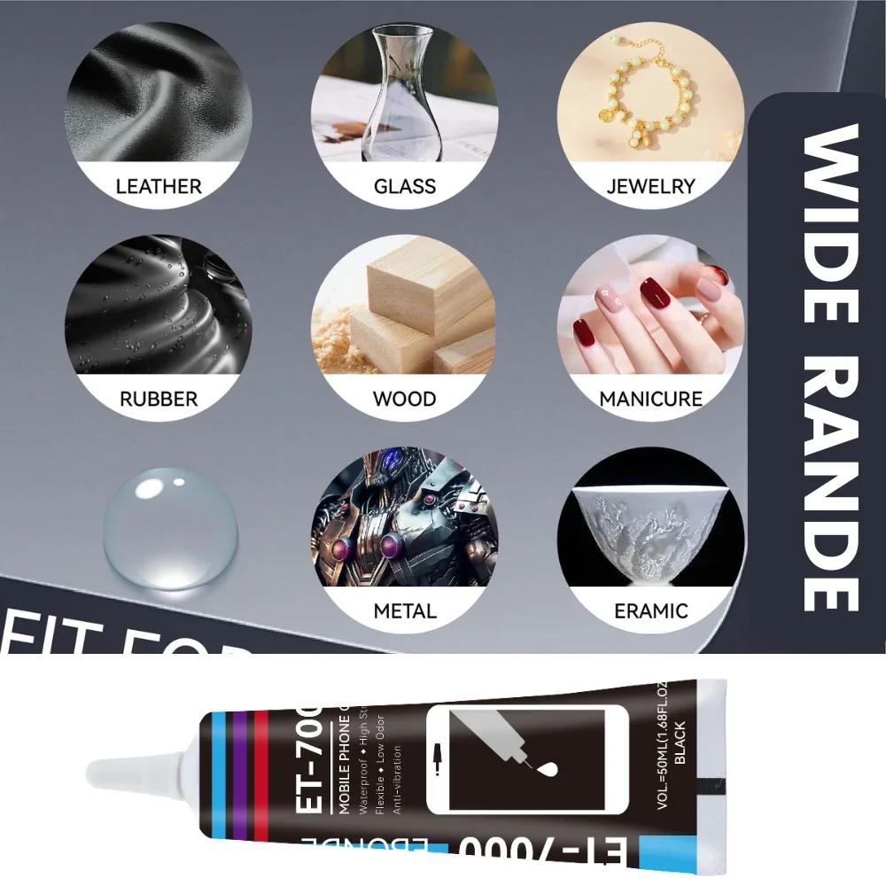 غراء إصلاح الهاتف المضاد للاهتزاز T7000 لاصق مرن مقاوم للماء عالي القوة لاستبدال الشاشة الزجاجية الخلفية للبطارية