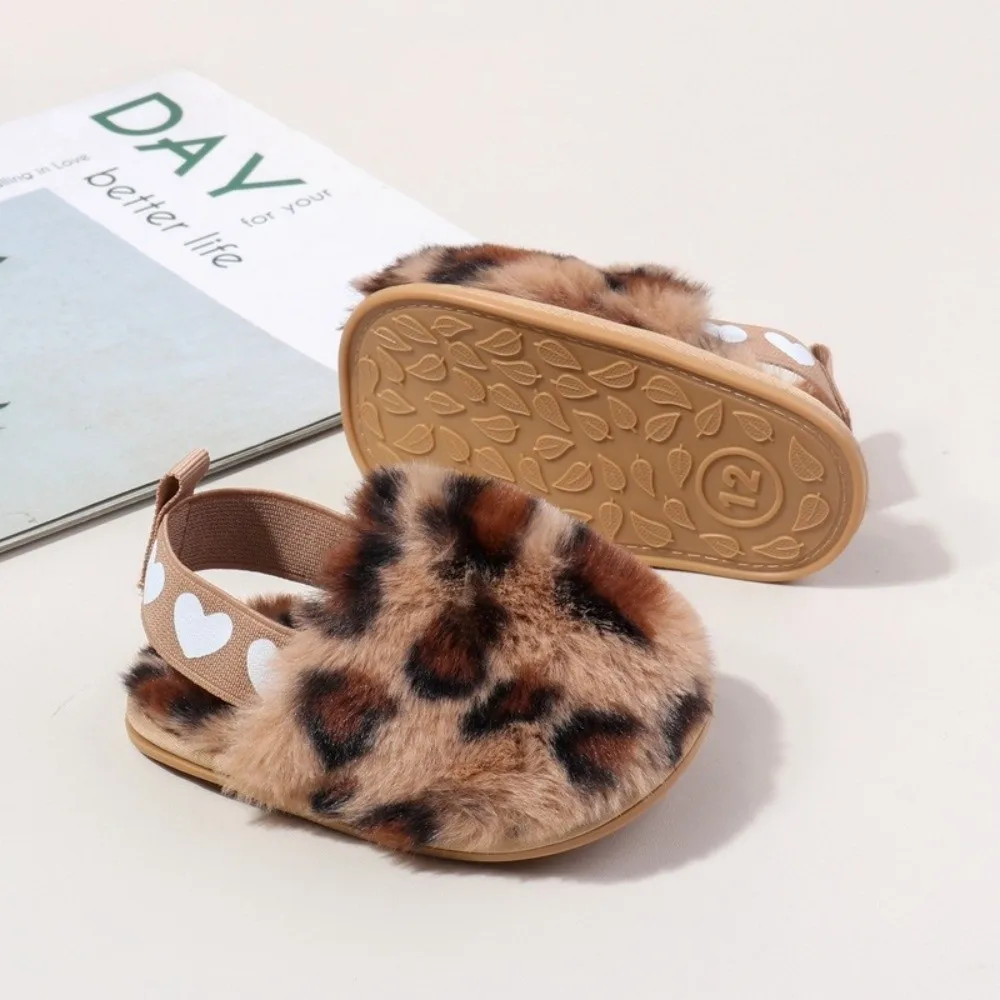 Cute Leopard Slippers Soft Sole Toddler First Walkers Non-slip Sole Infant Crib Shoes For Infant