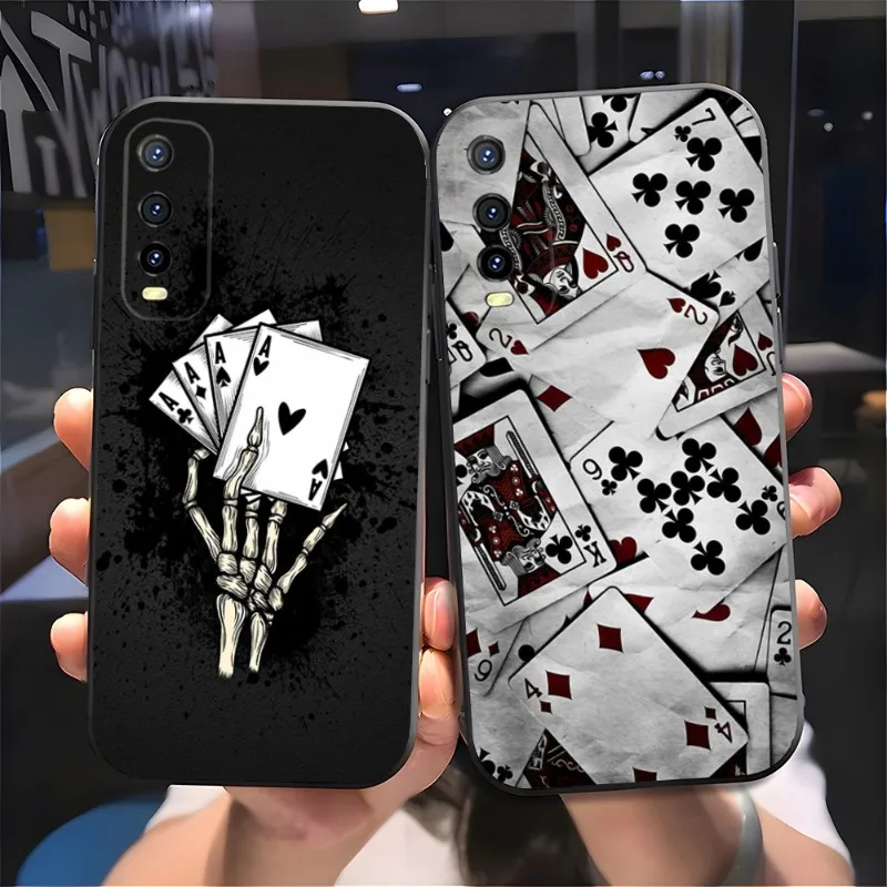 Ace Family Poker Phone Case For VIVO T1 Y33S Y31 Y21 Y76S Y74S Y73 X80 NEO5 IQOO Z6 9 NEO05S V23 PRO S12PRO Y26S Y24S Cover