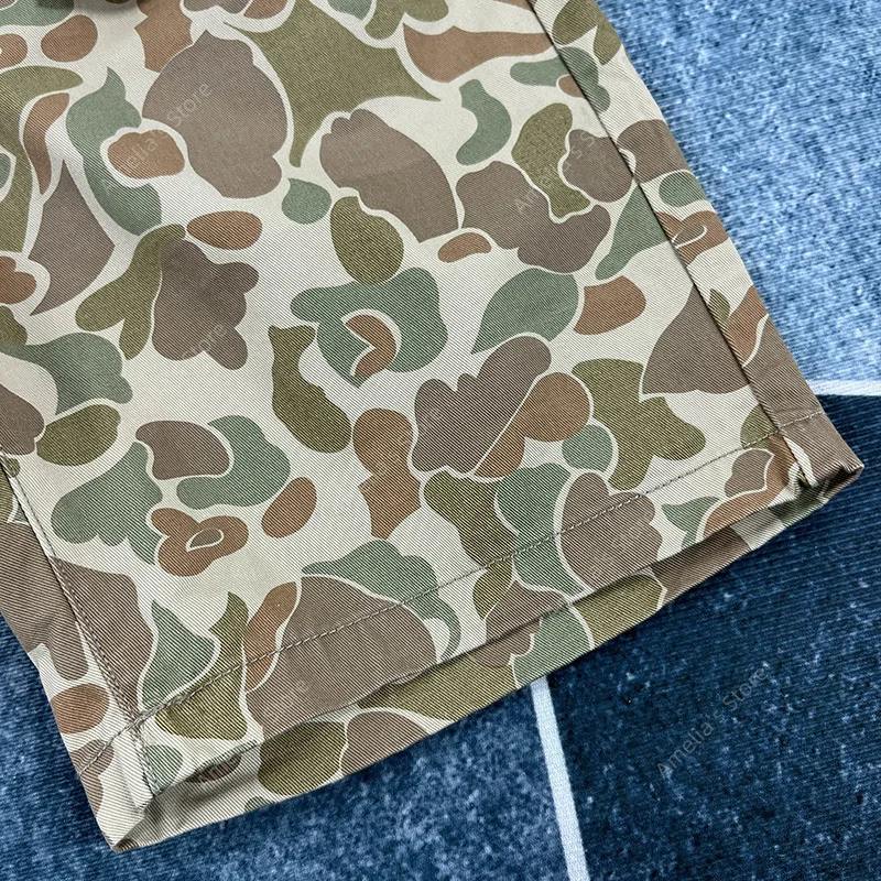 Men's Casual Duck Hunter Camo Shorts Vintage Frog Skin Camouflage Cargo Shorts Military Style Summer Short Pants