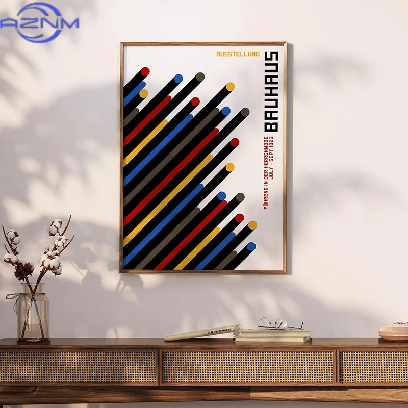 Eyes of Bauhaus Premium Poster Geometric Modernist Abstract Canvas Painting Print Wall Art Picture Minimalist Home Decoration