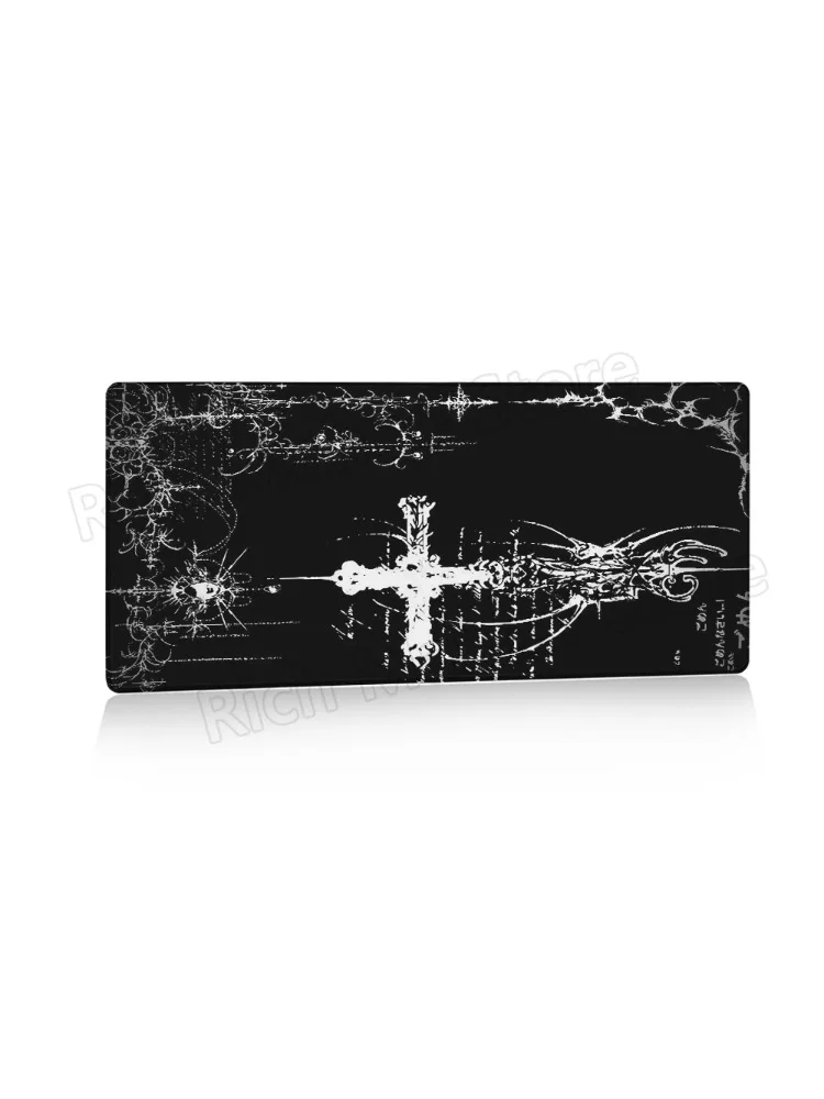 Riccu Tapis de bureau noir et blanc Cybersigilism