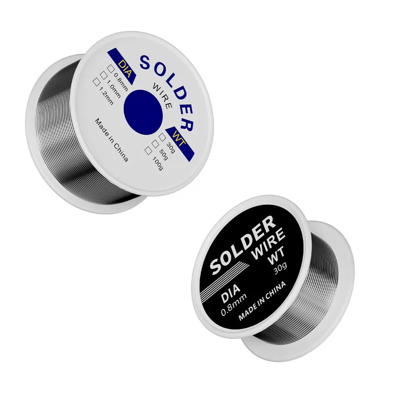 jogo do fio da solda da lata para a soldadura eletronica fluxo 20 rolo de fio da lata de solda no clean 30g 50g 100g 08 mm 10 mm 01