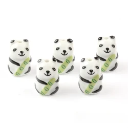 1.3x1.9cm 5pcs Hand Painted Cartoon Animals Special Ceramic Pendant Porcelain Beads For Jewelry Making DIY Bracelet Accessories