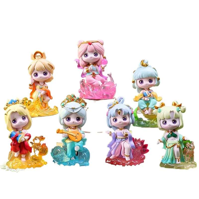 Dunhuang Feitian Apsaras Doll Blue Dragon Nine-Tailed Fox Girl Series Chinese Mythological Cre
