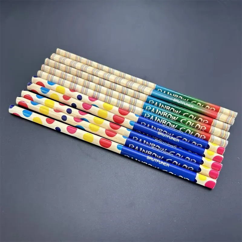 20 Stück 4 Farben in 1 Bleistift Holz Regenbogen Buntstifte Schule Studenten Malzubehör Skizzieren Kritzeln Färbung