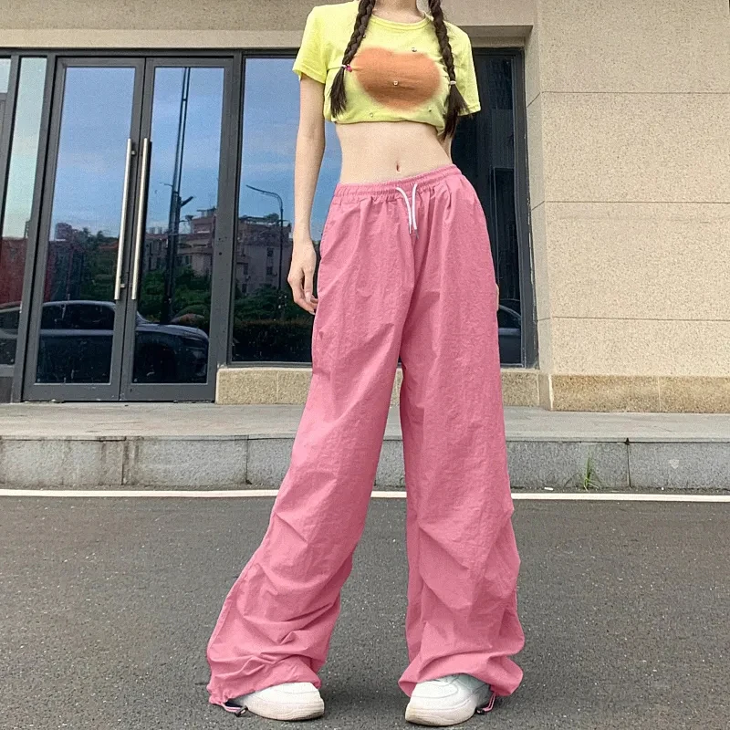 Gidyq Y2K Cargo Pants Women Korean Streetwear Oversize Casual Straight Trousers Ladies Summer Fashion Harajuku Sports Pants New