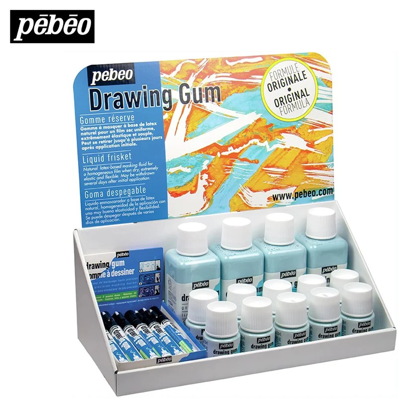 

1PC PEBEO Watercolor Drawing Gum 0.7/4 mm Easy Peel White Liquid Latex , Marker Type, White Glue, Covering Liquid, Silicone Pen