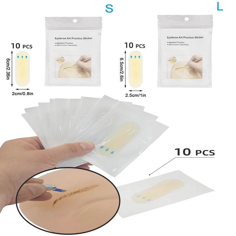 

1PC Transfer Eyebrow Skin Sticker Tattoo Real Operation Practice Permanent Silicone Tattoo Training Supplies Eyebrow Protection