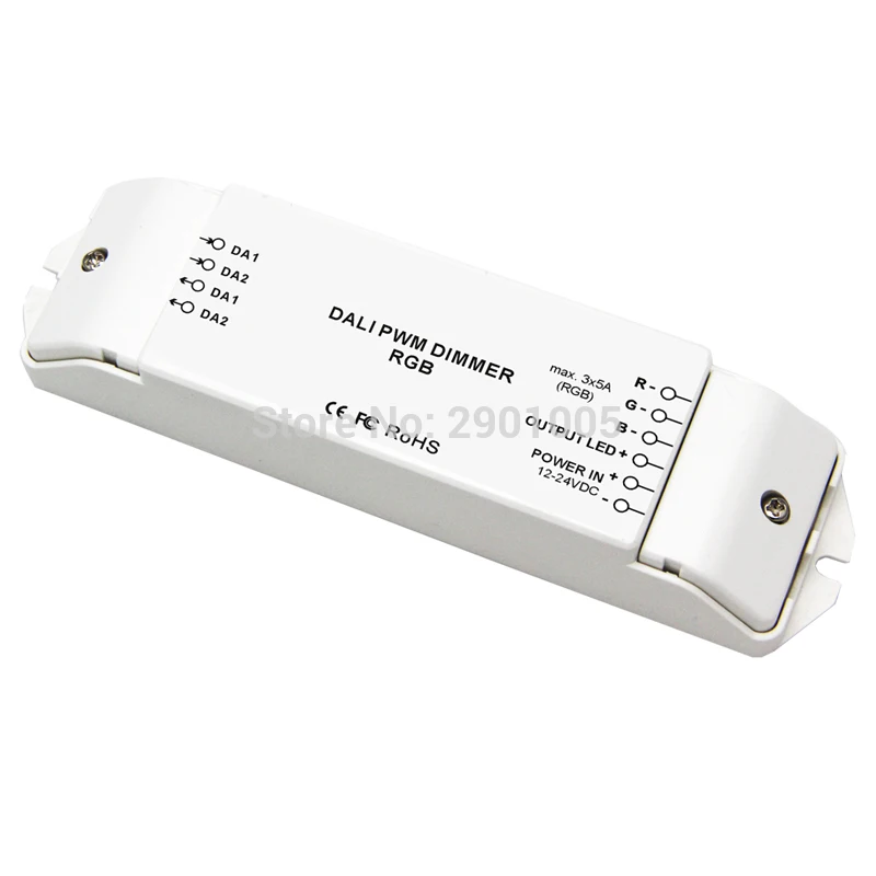 Constant Voltage 3CH DALI Dimming Driver PWM RGB Dimmer Controller 4096 Levels For 5050 3528   DC12V 24V Led Strip Light Lamp