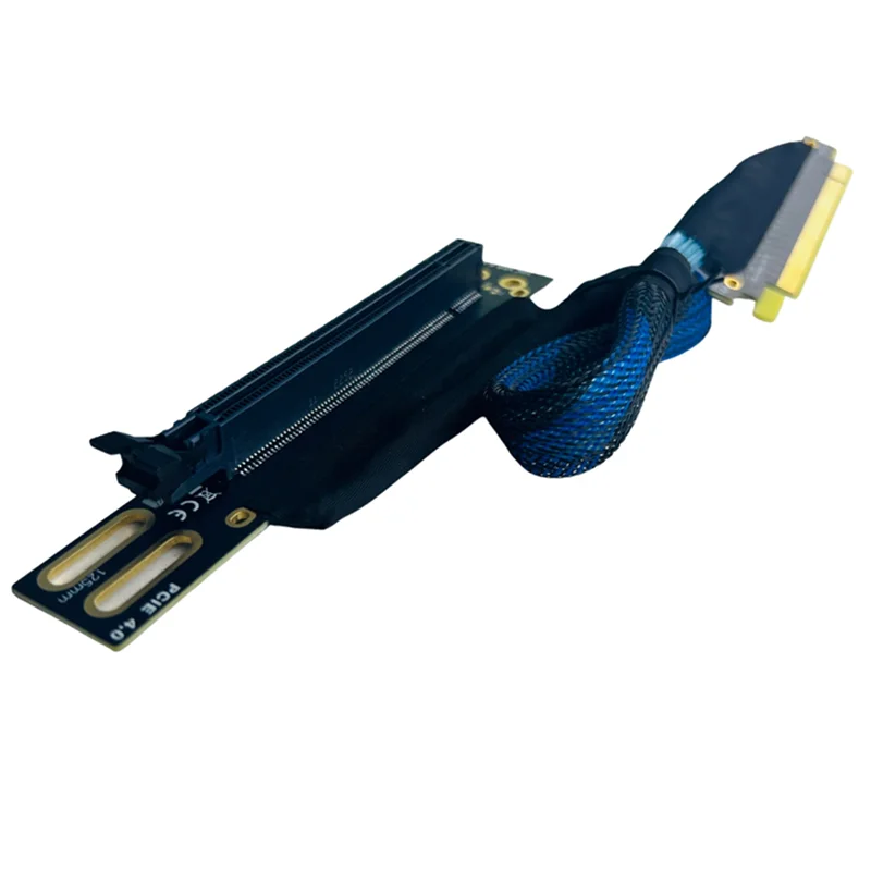 5X PCIE 4,0 X16 GPU servidor tarjeta gráfica Cable de extensión tejido Cable de malla paquete derecho hacia fuera Cable de extensión GEN4, 30Cm