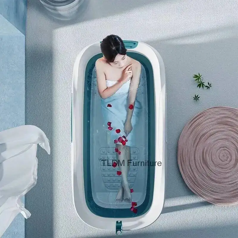 Portable Luxury Modern with Multifunctional Bathtubs Lid Light for Comfortable Adults Plastic Folding Design Bathtub for Toilets