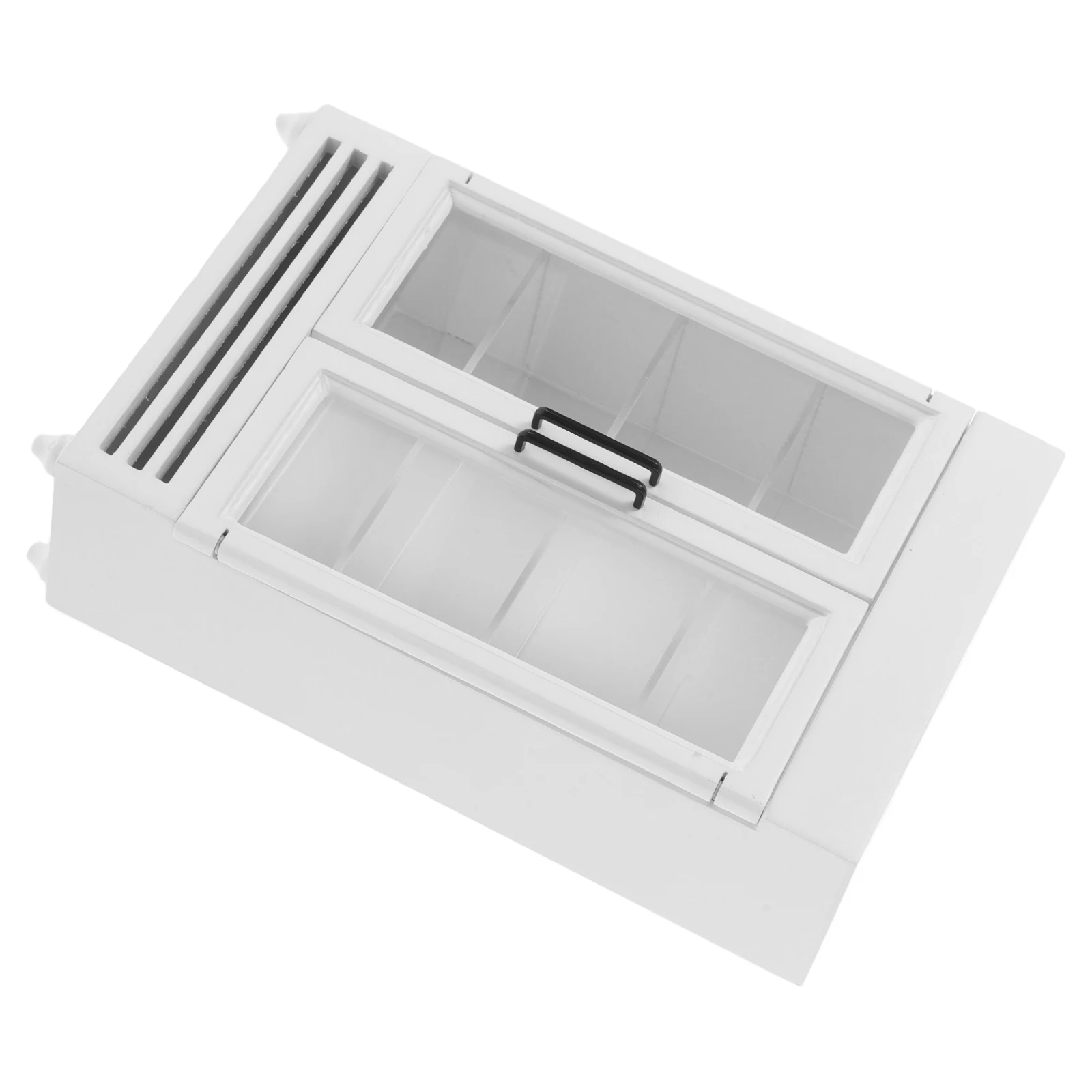 

Refrigerator House Micro Scene Dollhouse Kitchen Furniture 's Model Fridge Drinks Mini for Crafts White Toy