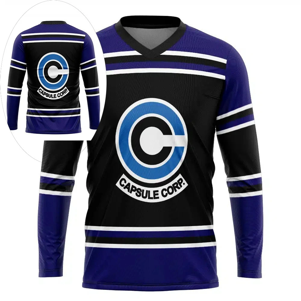 

2026 Spring Autumn Dragon Ball Capsule Corp Long Sleeve T-Shirt, 3D Print Breathable Polyester Oversized Tee for Men Women Kids