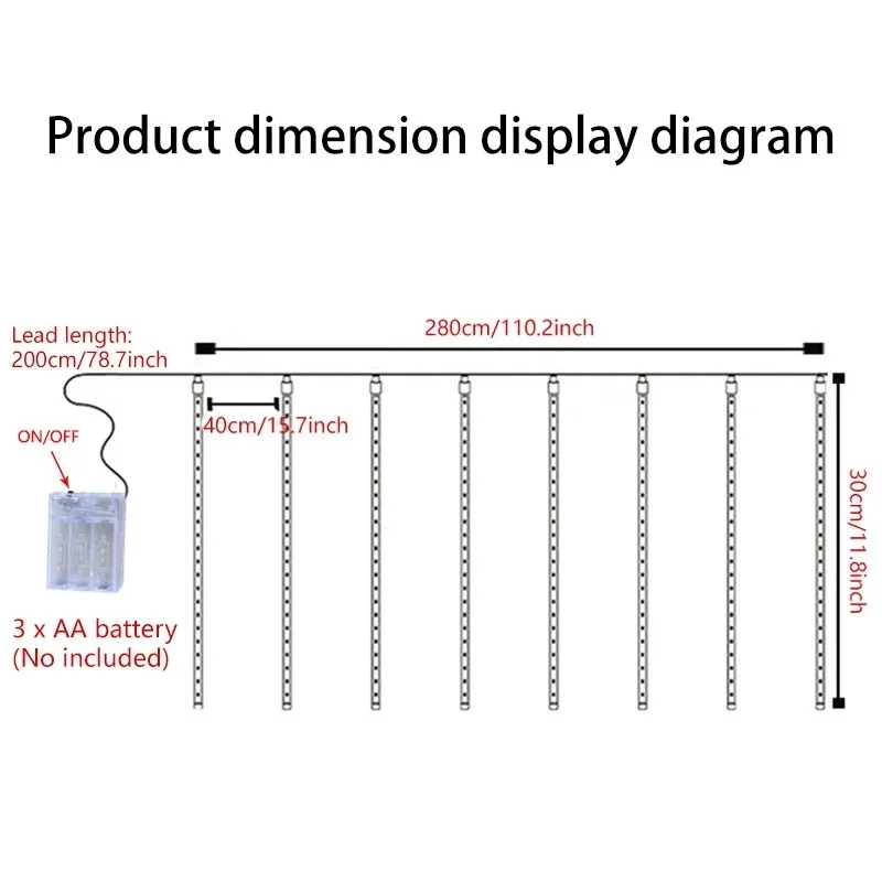 AA Battery Powered Christmas LED String Lights House Eave Tree Garden Street Wedding Decor