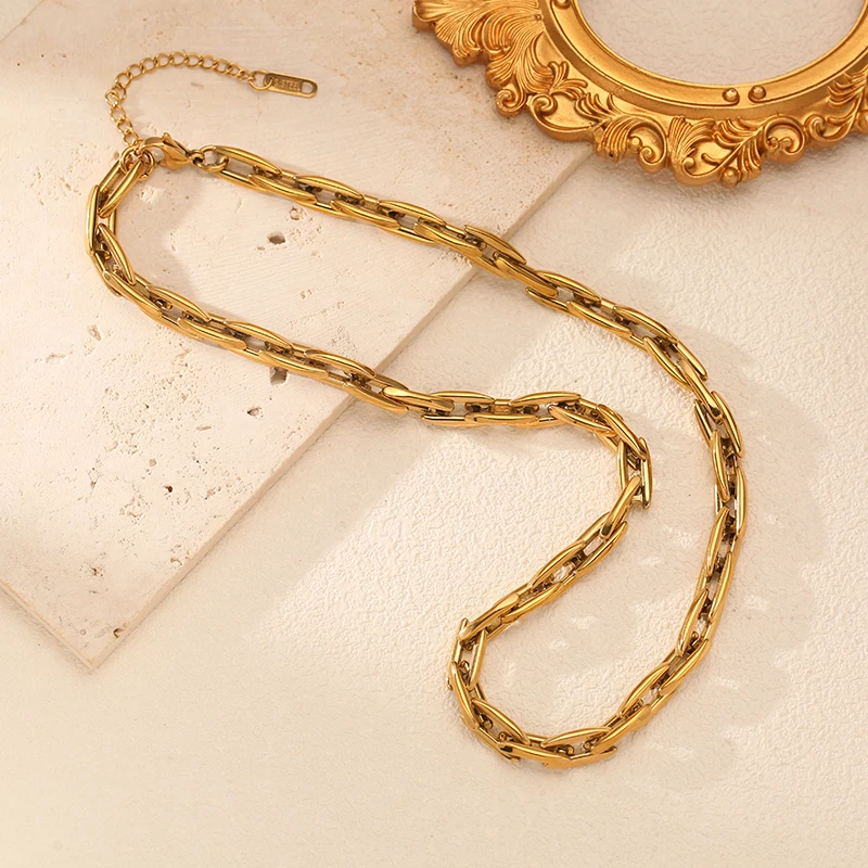 EILIECK 316L Edelstahl Hochwertiges Handgefertigtes Kettenhalsketten-Armband-Set Geschenk für Frauen Neue Mode Wasserdichter Schmuck – Detail 12