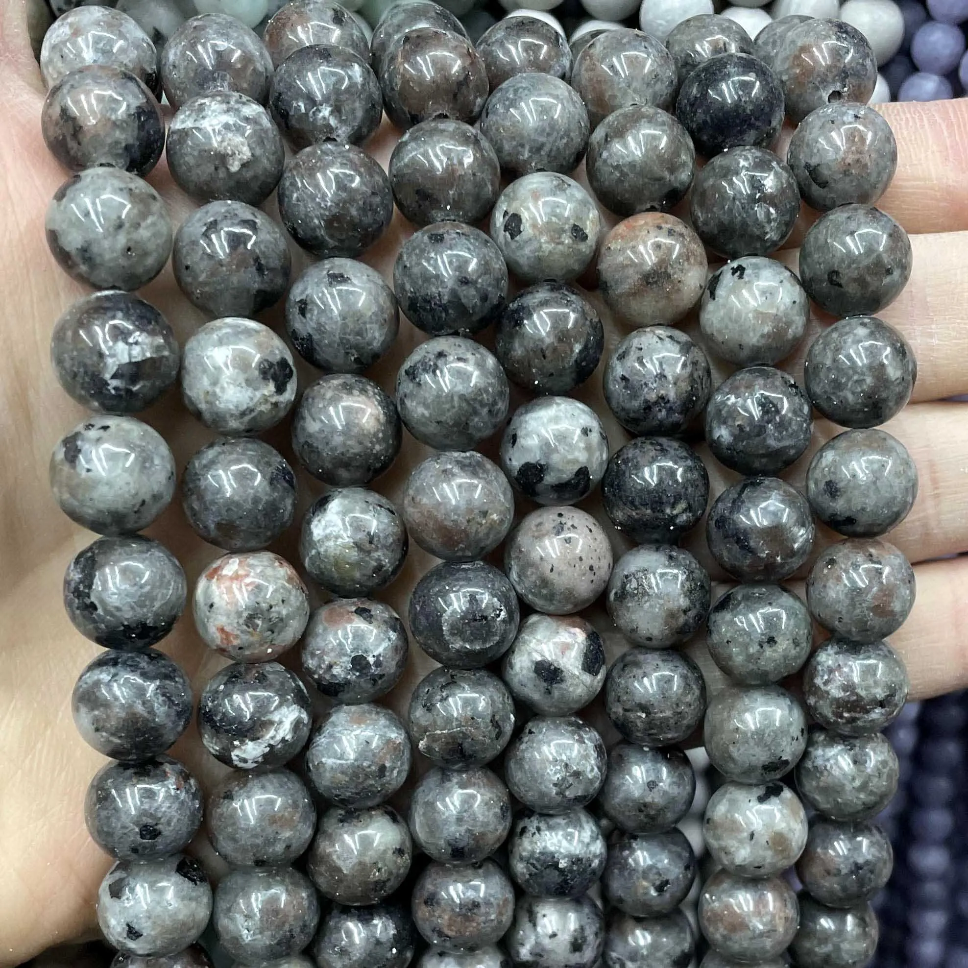 4-12MM Natural Yooperlite Stone Loose Round Beads Fire Sodalite Feldspar Gemstone For Jewelry Making DIY Bracelet Accessories