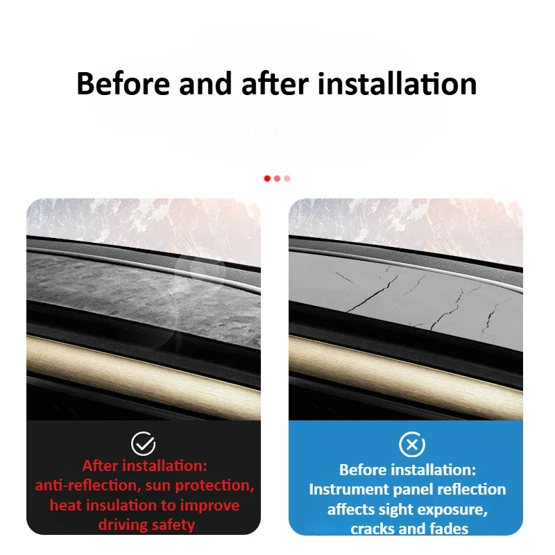Für Tesla Model 3 Y YL Juniper Highland 2025 2026 Wildleder Armaturenbrett-Abdeckung Sonnenschutz Anti-UV Rutschfeste Armaturenbrett-Sonnenschutzmatte – Detail 6