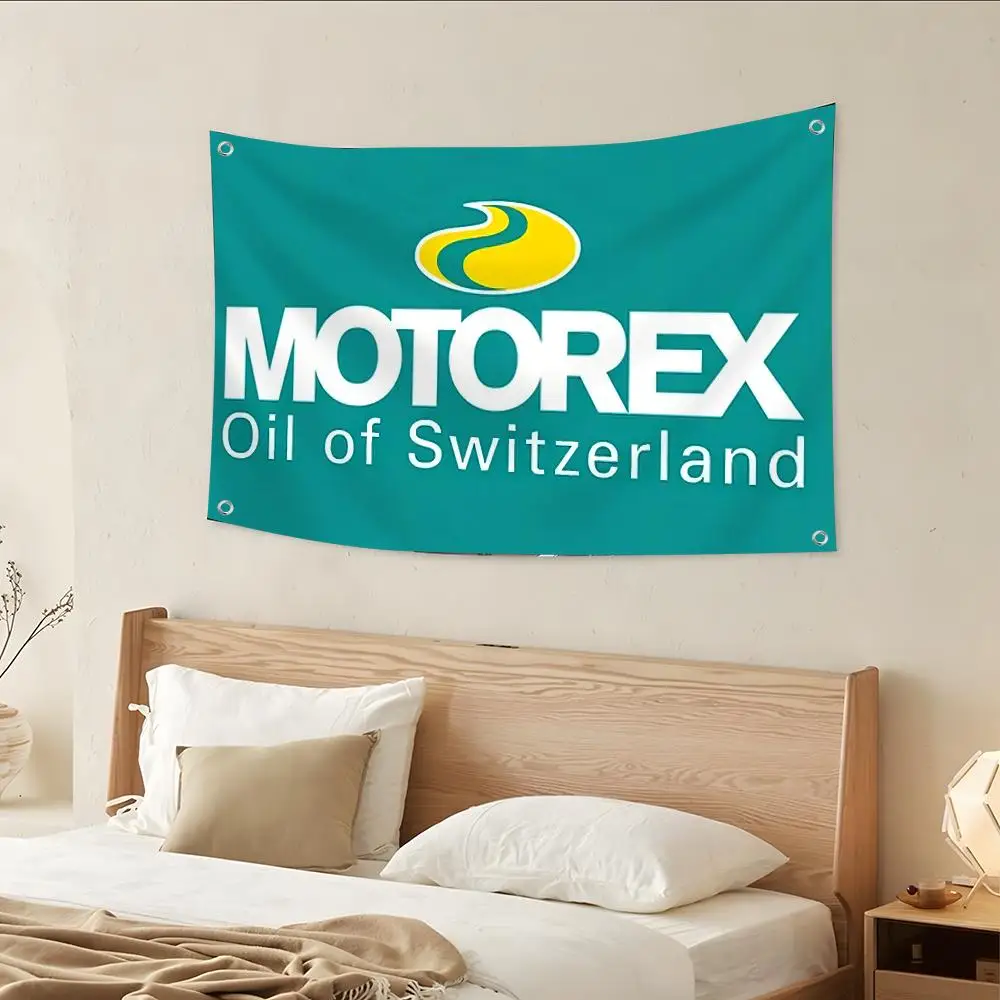 M-Motorexs Engine Oil Flags Custom Wall Hanging Background Art Banner For Bedroom Home Living Room Outdoor Decor