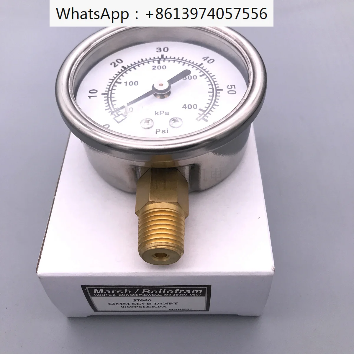 

Stainless steel gauge 2.5" 63mm 15 30 60 100 160 200 600PSI