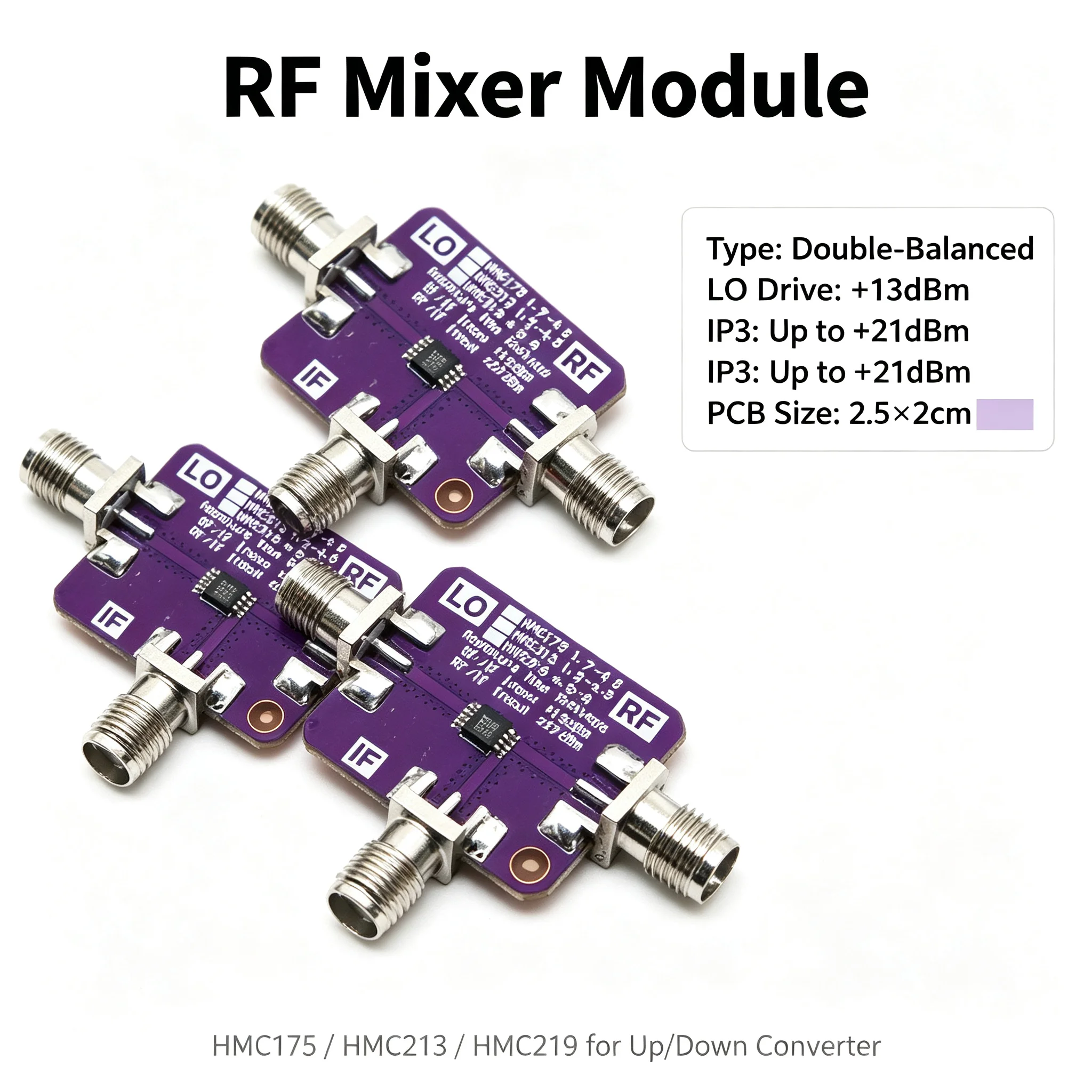 RF Mixer HMC175 HMC213 HMC219 Mixer Passive Double Balanced Up/Down Converter SMA For HAM Radio Base Station Signal Processing