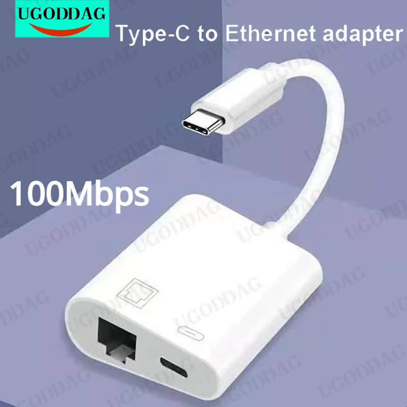 Adaptador convertidor Ethernet para teléfono móvil, tarjeta de red tipo C a Puerto RJ45, carga PD, conexión estable para Chromecast, Google TV