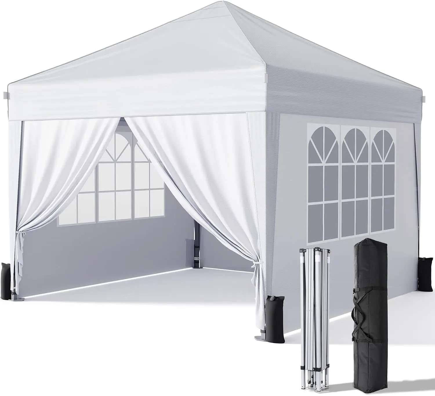 10x10 Pop Up Canopy with Sidewalls, Outdoor Instant Canopy Tent with Carry Bag for Commercial Events
