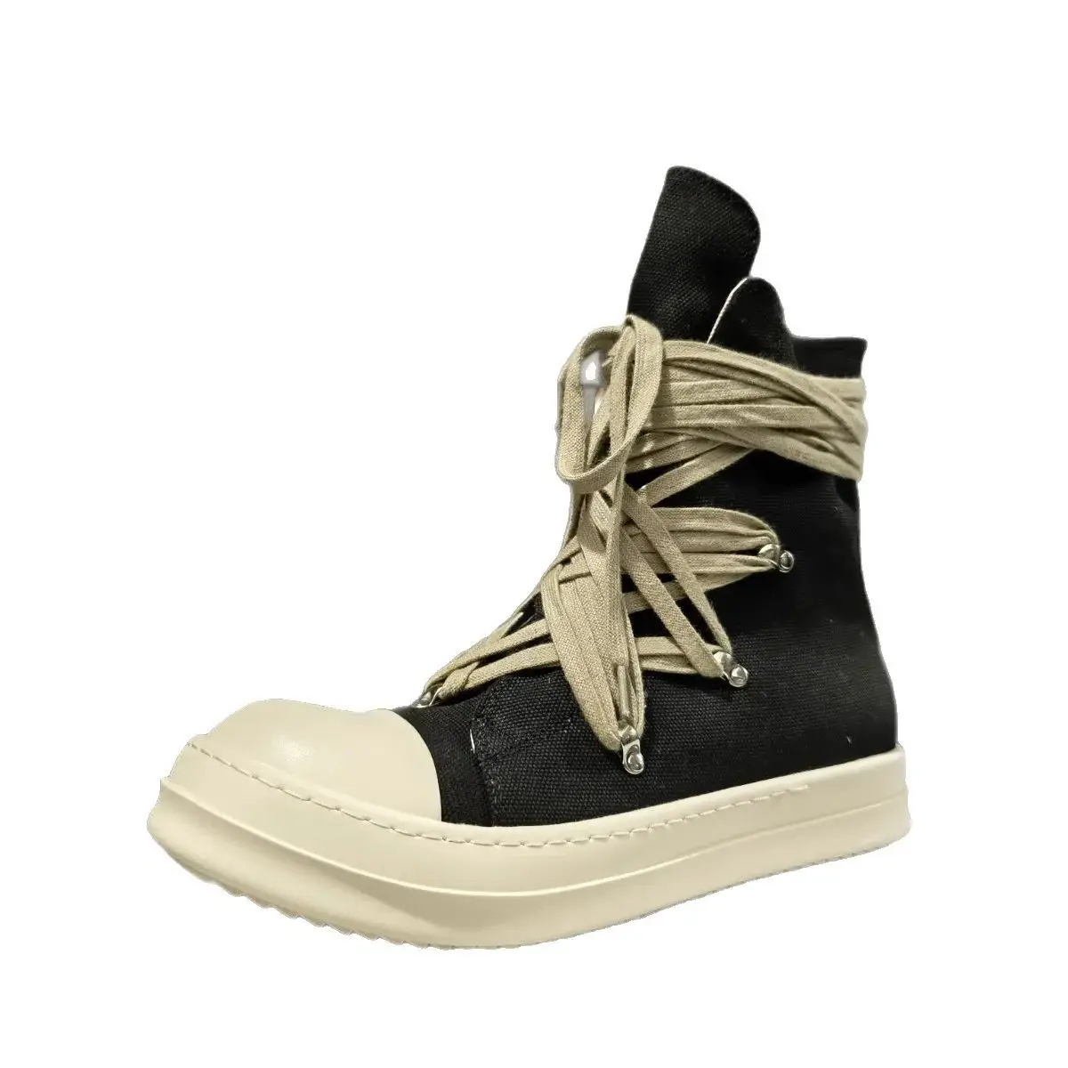 

Men High Top Shoes Casual Canvas Platform Luxury Trainers Lace Up Women Sneakers Zip High Street Designer Autumn Boots