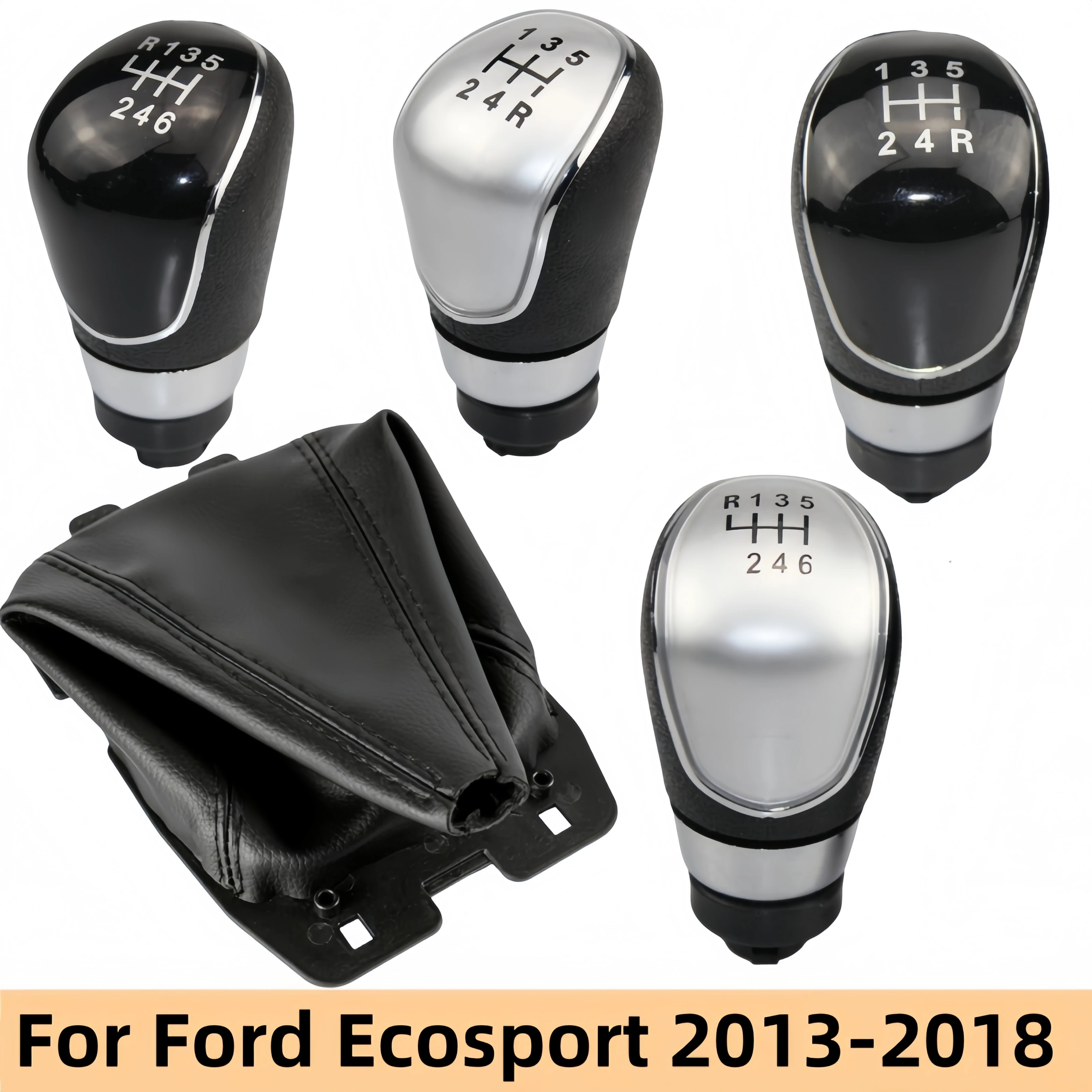 Funda de cuero para palanca de cambios manual de 5/6 velocidades con cubrebotas para Ford Ecosport 2013-2018
