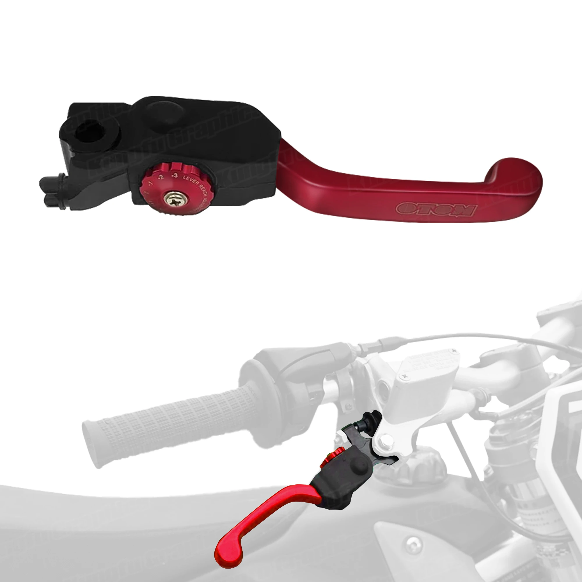 

JY Racing Motorcycle Aluminium Brake Lever Adjustable Folding Handle for CRF250R CRF450R CRF250RX CRF450RX 2007-2020, Red