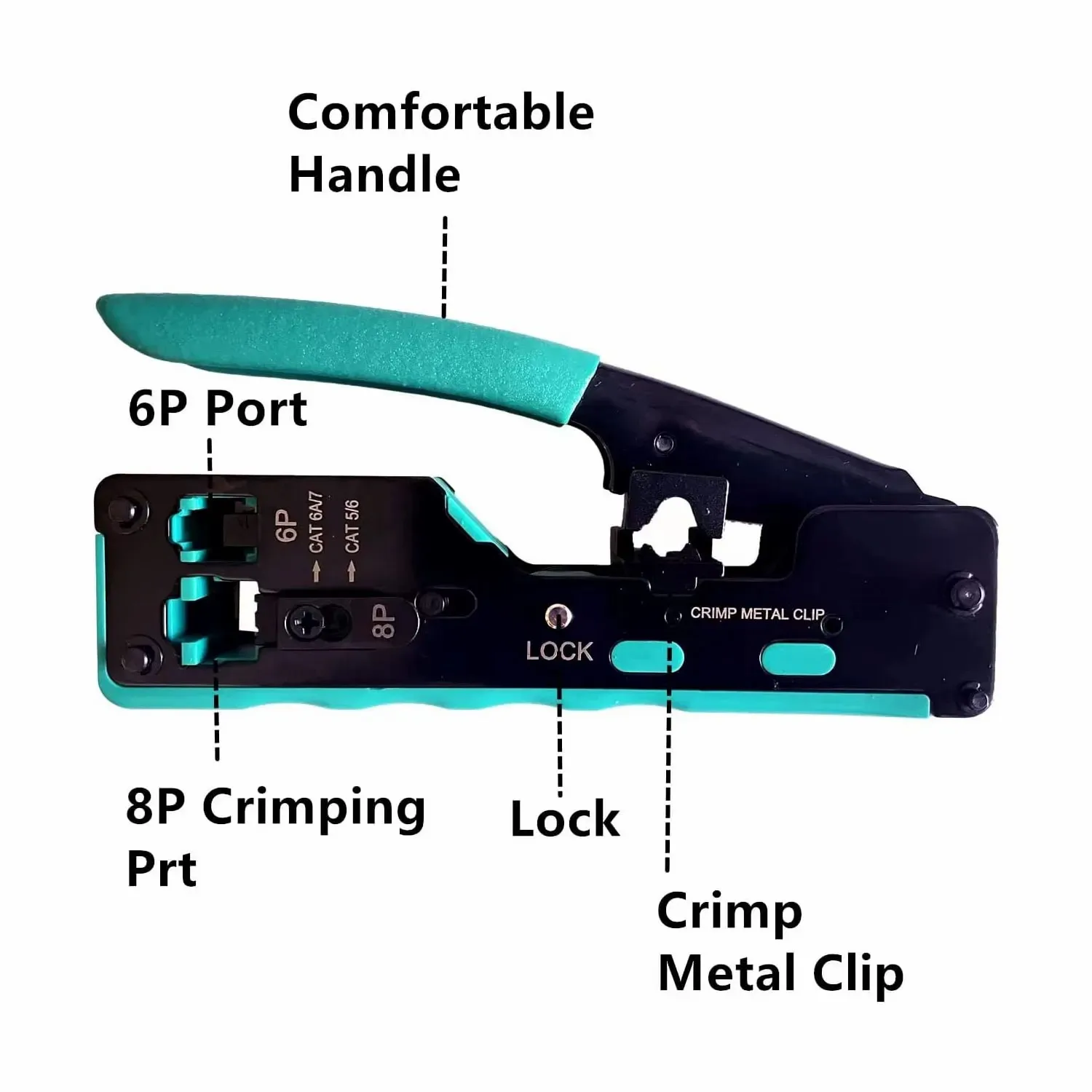 ZoeRax RJ45 Pass Through Crimp Tool Kit Ethernet Crimper Cat5 Cat5e Cat6 Cat6A Cat7 Crimping Tool Kit RJ45 RJ11 Wire Stripper