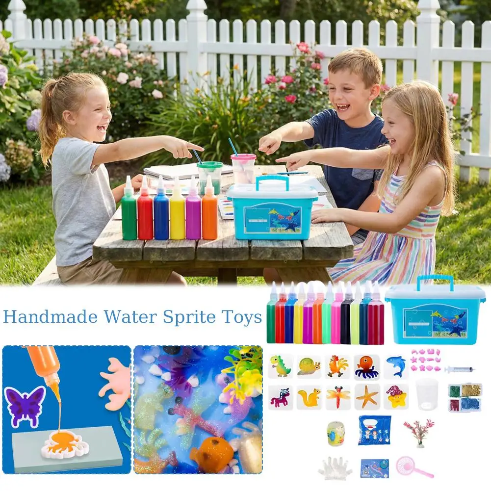 12 cores magia água elfo brinquedo kit água fada gel kit artesanal diy brinquedo de água aniversário presentes de natal para crianças festa favor