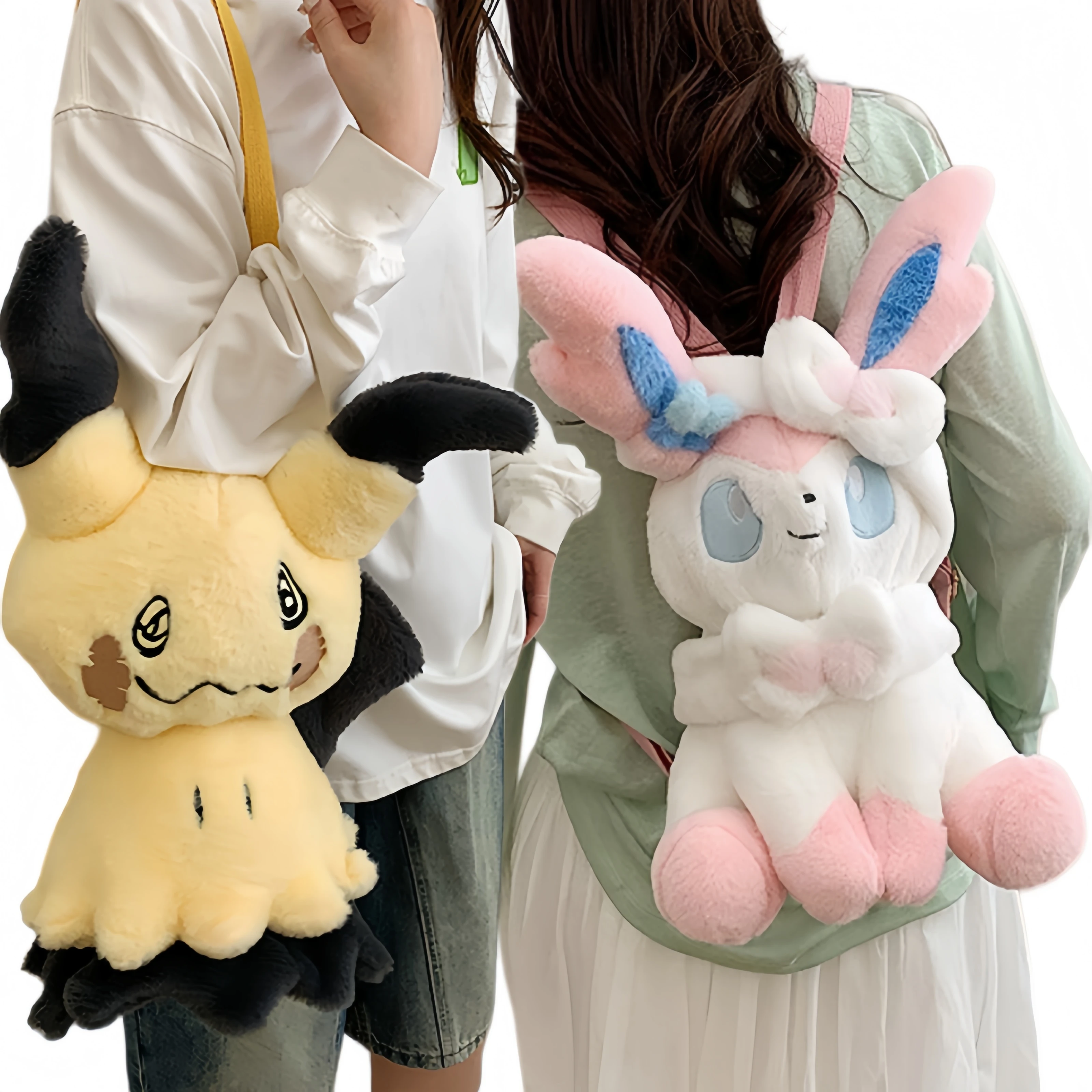  New Arrival Sylveon Mimikyu Plush Backpack Anime Gengar Charizard Piplup Eevee Mew Charmander Soft Stuffed Schoolbag Gift