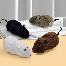 Wind-Up Rat Toys Realistic Plush Rat Toys Novelty Running Racing Mouse Clockwork Toys Funny Interactive Toys for Pets Cats Dogs