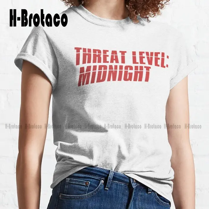 Threat Level Midnight - The Office Trending T-Shirt Custom Gift Funny Art Streetwear Cartoon Tee Xs-5Xl Unisex Digital Printing