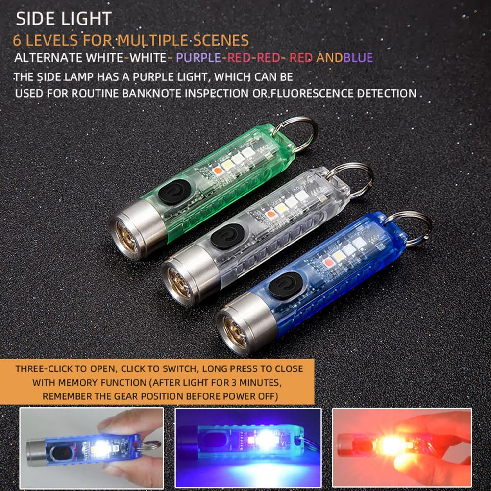 

Compact Keychain Light with High Power LED Flashlight Adjustable Modes Waterproof Long Range Beam for Camping Hiking Survival